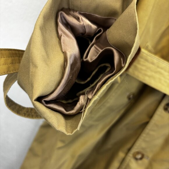 M Hyman And Son Heavy Lined Trench Coat Mens 56 R Tan Belted Wool Collar Long - Picture 14 of 16